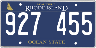 RI license plate 927455