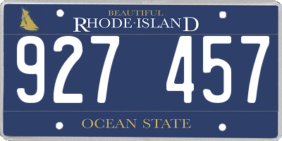 RI license plate 927457