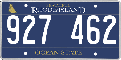 RI license plate 927462