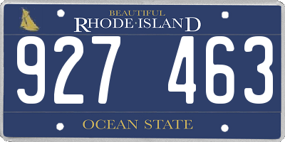 RI license plate 927463