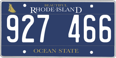 RI license plate 927466