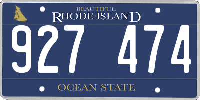 RI license plate 927474