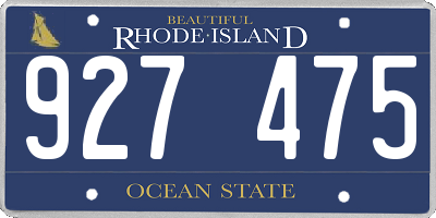 RI license plate 927475