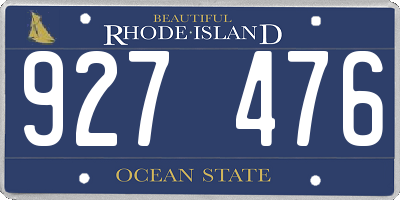RI license plate 927476