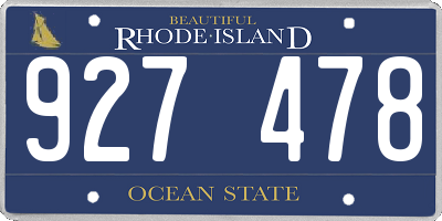 RI license plate 927478