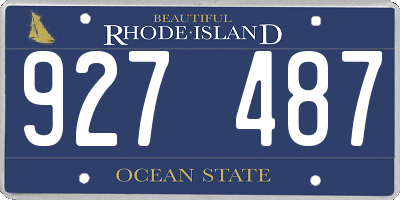 RI license plate 927487
