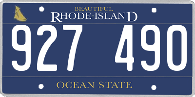 RI license plate 927490