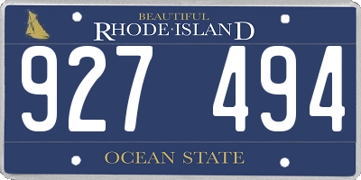 RI license plate 927494