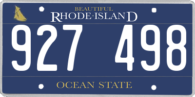 RI license plate 927498