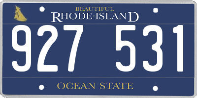 RI license plate 927531