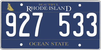 RI license plate 927533
