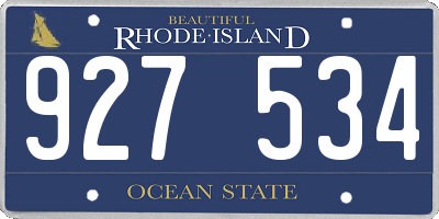 RI license plate 927534