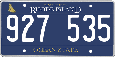 RI license plate 927535