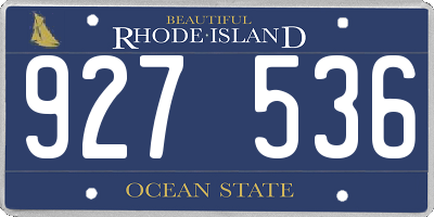 RI license plate 927536
