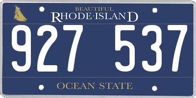 RI license plate 927537