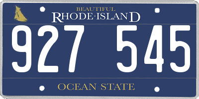 RI license plate 927545