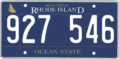RI license plate 927546