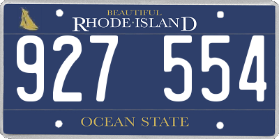 RI license plate 927554