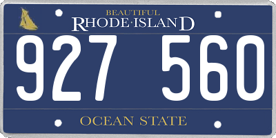 RI license plate 927560
