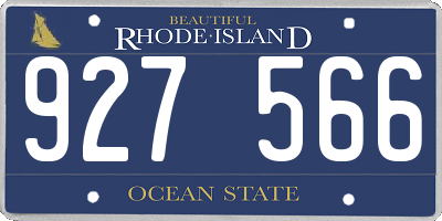 RI license plate 927566