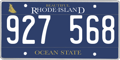 RI license plate 927568