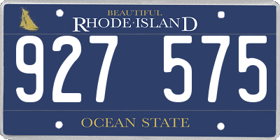 RI license plate 927575