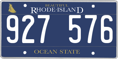 RI license plate 927576