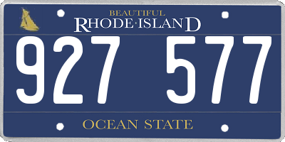 RI license plate 927577