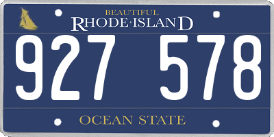 RI license plate 927578