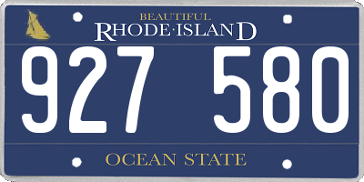 RI license plate 927580