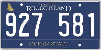 RI license plate 927581
