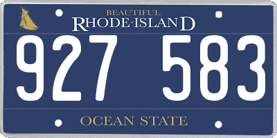 RI license plate 927583