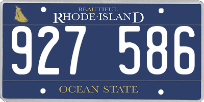 RI license plate 927586