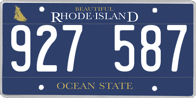 RI license plate 927587