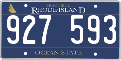 RI license plate 927593