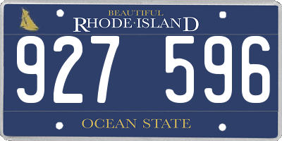 RI license plate 927596