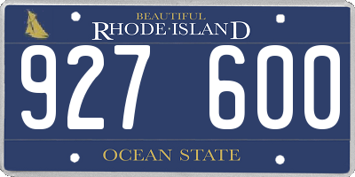 RI license plate 927600