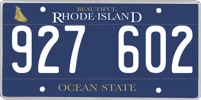 RI license plate 927602