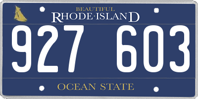 RI license plate 927603