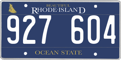 RI license plate 927604