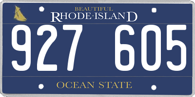 RI license plate 927605