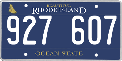 RI license plate 927607