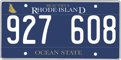 RI license plate 927608