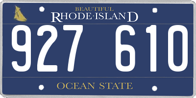 RI license plate 927610