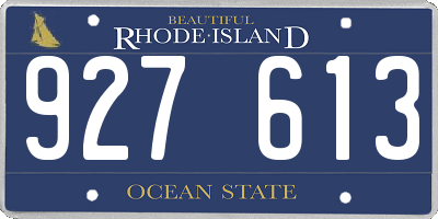 RI license plate 927613