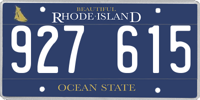 RI license plate 927615
