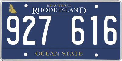 RI license plate 927616