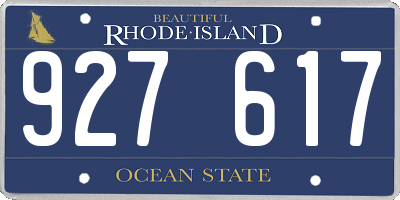 RI license plate 927617