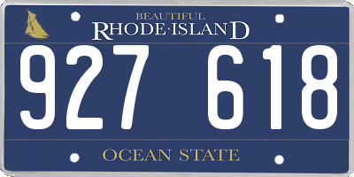 RI license plate 927618
