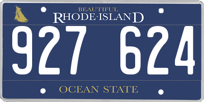 RI license plate 927624